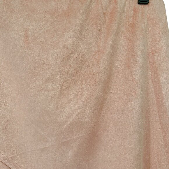 Madrag Midi Skirt Womens L Pink Suede Unique Kick Pleat Design Poly Spandex NWT - Picture 7 of 7